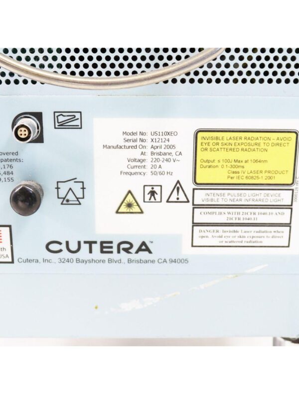 2005 Cutera Coolglide Xeo Laser Nd Yag 1064nm Skin Rejuvenation System US110XEO