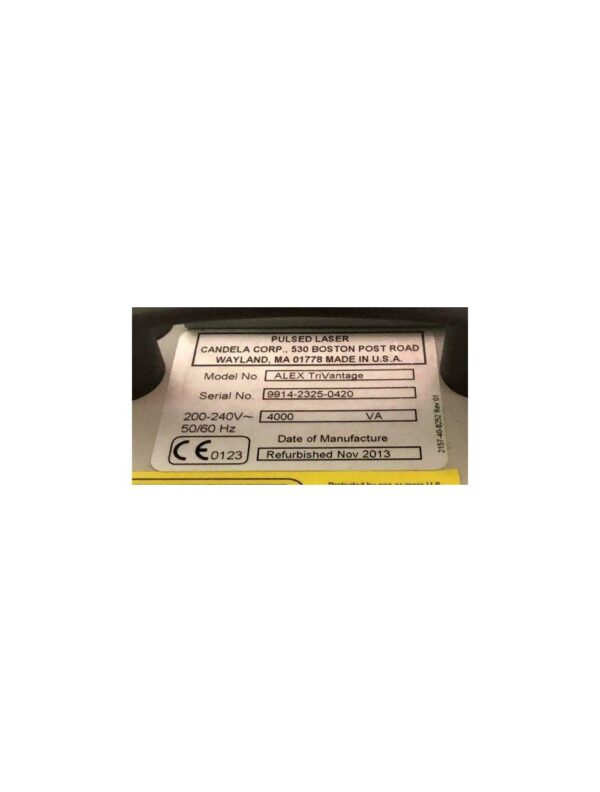 2013 Candela Alex TriVantage Q Switched 532nm Nd YAG Tattoo Removal Laser