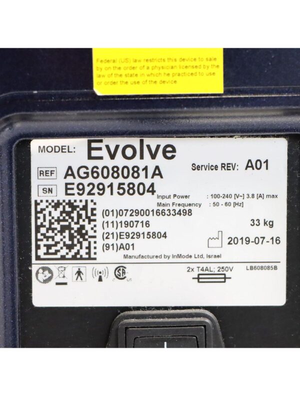 2019 InMode Evolve Skin Tightening Muscle Toning RadioFrequency Fat Reduction RF