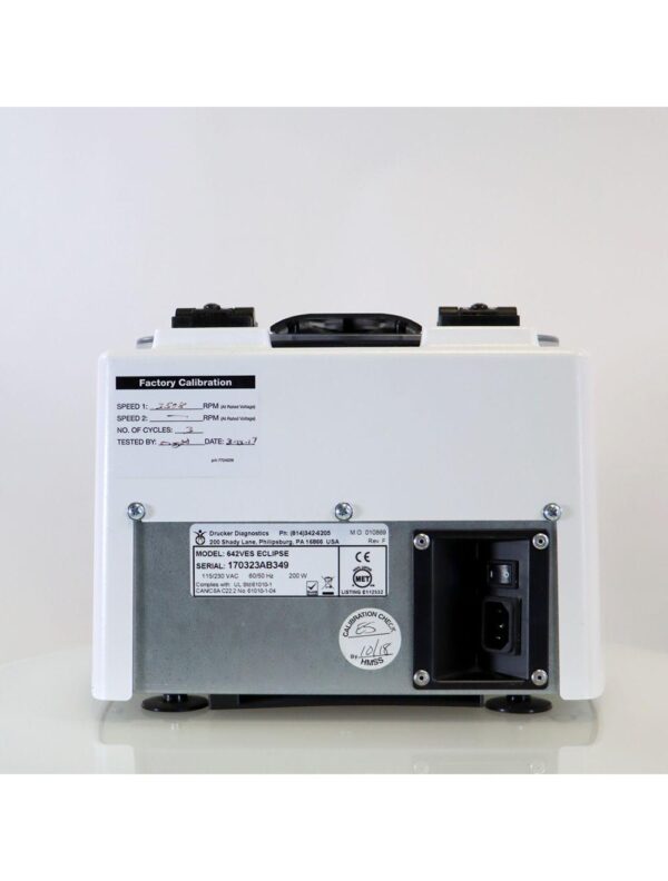 2017 Drucker Diagnostics Eclipse 642VES Centrifuge Easy Spin 3500-RPM 6 x 40g