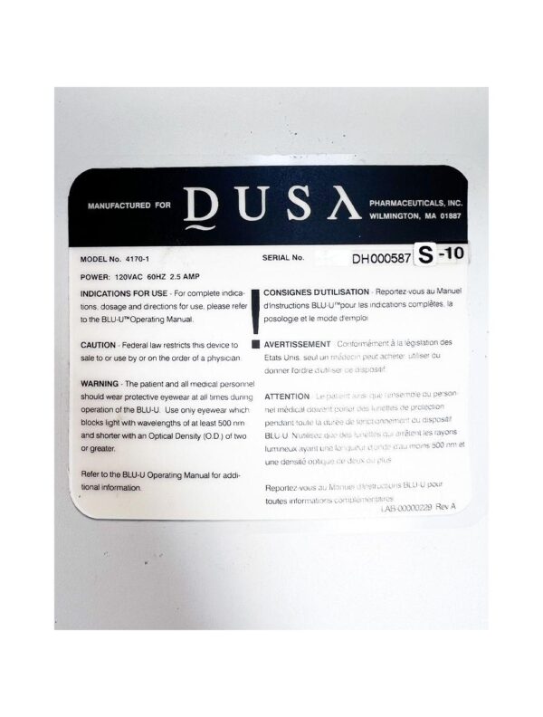 20240926141755-66f56d137bdfc.jpg Dusa BLU Blue Light Photo Dynamic Light Therapy PDT Acne Sun Damage System