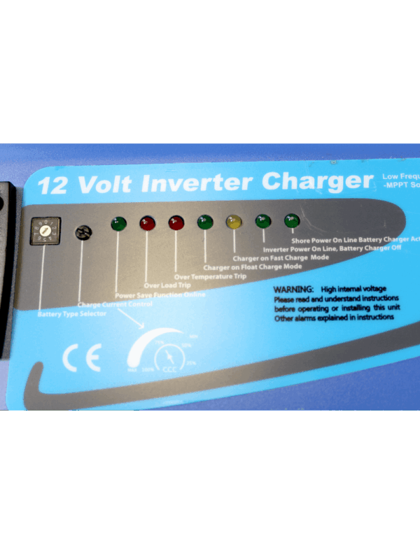 2000 Watt Pure Sine Inverter Charger 12Vdc to 120Vac Output and Battery