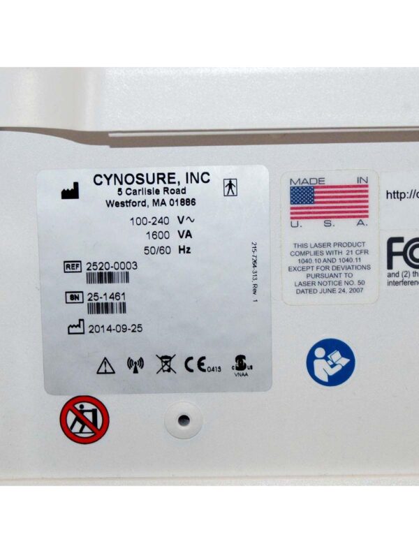 2014 Cynosure Palomar Icon IPL Laser Hair Removal Pigmented Lesions MaxR MaxYs