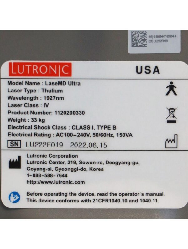 2022 Lutronic LaseMD Ultra Fractional Laser Wrinkles Skin Resurfacing Acne