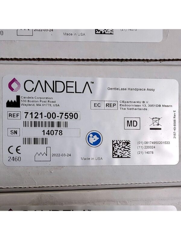 20240928141820-66f8102ceb0c6.jpg Candela GentleLase Plus Handpiece Assembly No Fiber Factory NEW 7121-00-7590 (14078sn)