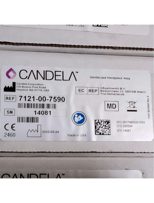20240928141821-66f8102dc9e03.jpg Candela GentleLase Plus Handpiece Assembly No Fiber Factory NEW 7121-00-7590 (14081sn)