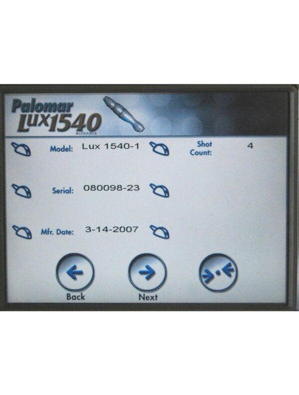 Palomar Lux1540 Fractional Erbium Laser HandPiece w 15mm Tip Hand Piece Lux 1540
