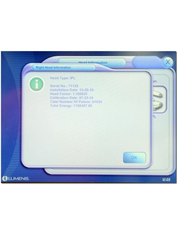 Lumenis Universal IPL Laser HandPiece w 7 Filters HR Hair Removal - SA6560000