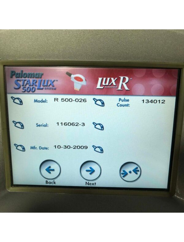 2009 Palomar Starlux 500 Lux R HP Fast High Power IPL Hair Removal Handpiece