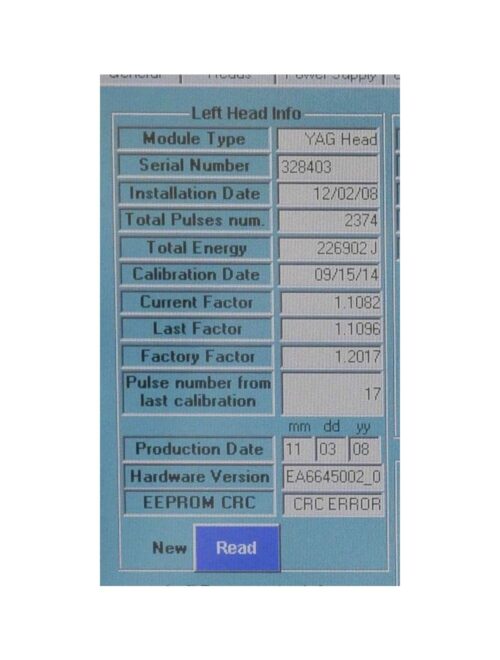 Lumenis One Nd YAG Laser Handpiece P/N SA6570000 Treatment Head Lume 1 Assembly