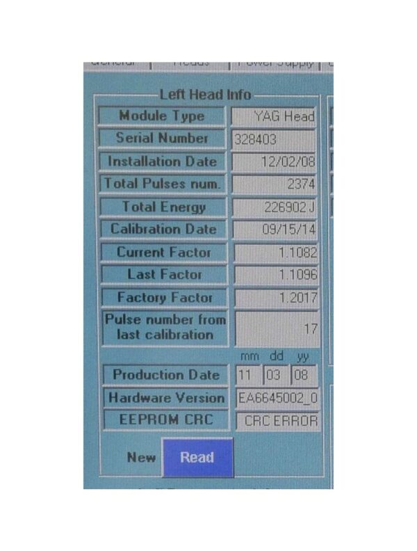 Lumenis One Nd YAG Laser Handpiece P/N SA6570000 Treatment Head Lume 1 Assembly