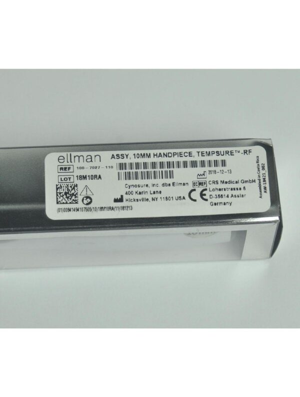 Cynosure Ellman TempSure RF 10mm Handpiece Assembly 100-7027-110 Envi 77% Life